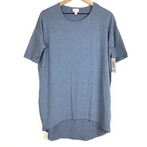 LULAROE Irma Tunic Top Hi Lo Oversized Solid Heathered Lagenlook Size XXS NWT